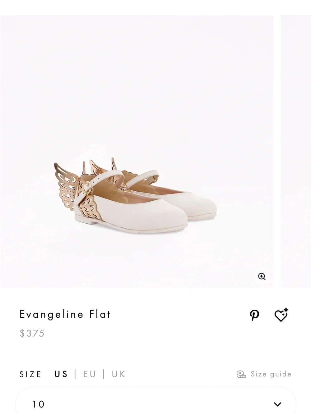 Sophia Webster White & Gold Evangeline Flats